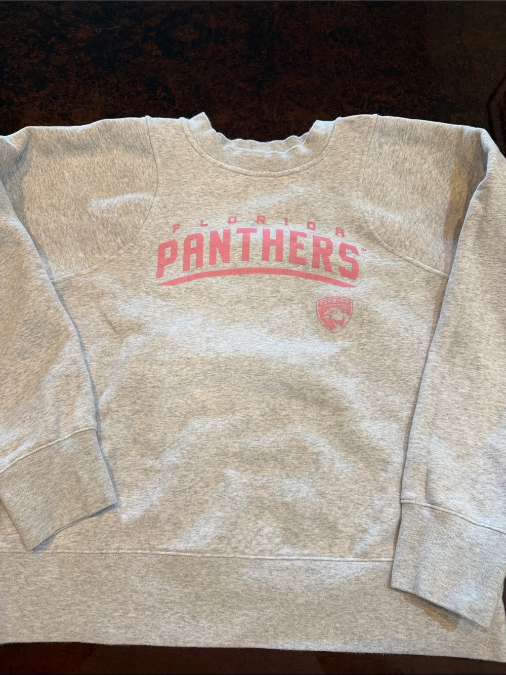 Lululemon Florida Panthers Grey Crewneck Sweatshirt with Pink Logo